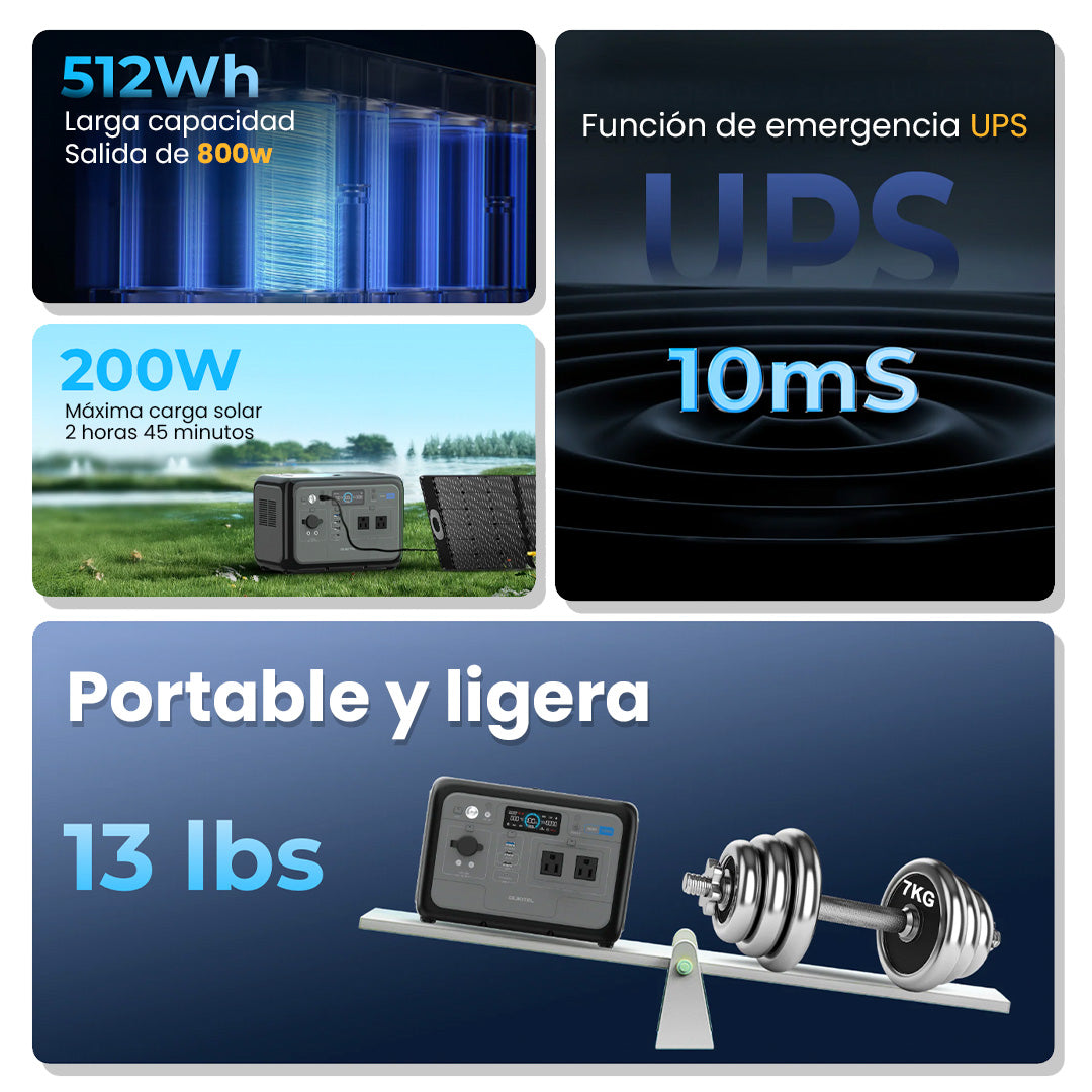 Estación batería portátil 800 W Oukitel P800